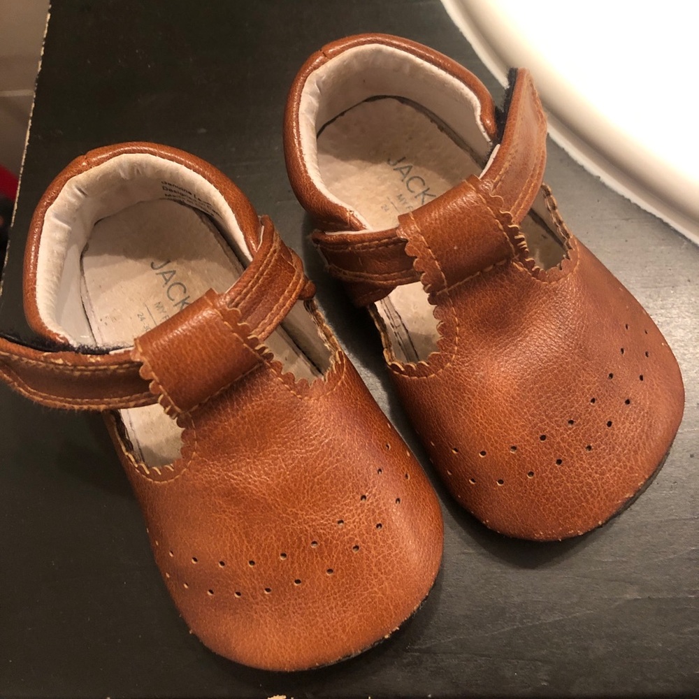 Chaussures à semelle molle en cuire brun